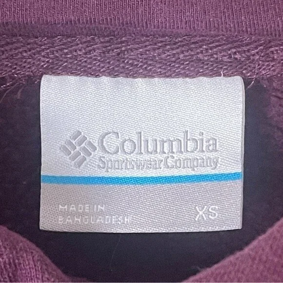Columbia Womens Purple Pullover Sweatshirt Hoodie w/Logo & Pocket Size XS - EUC - Picture 7 of 7